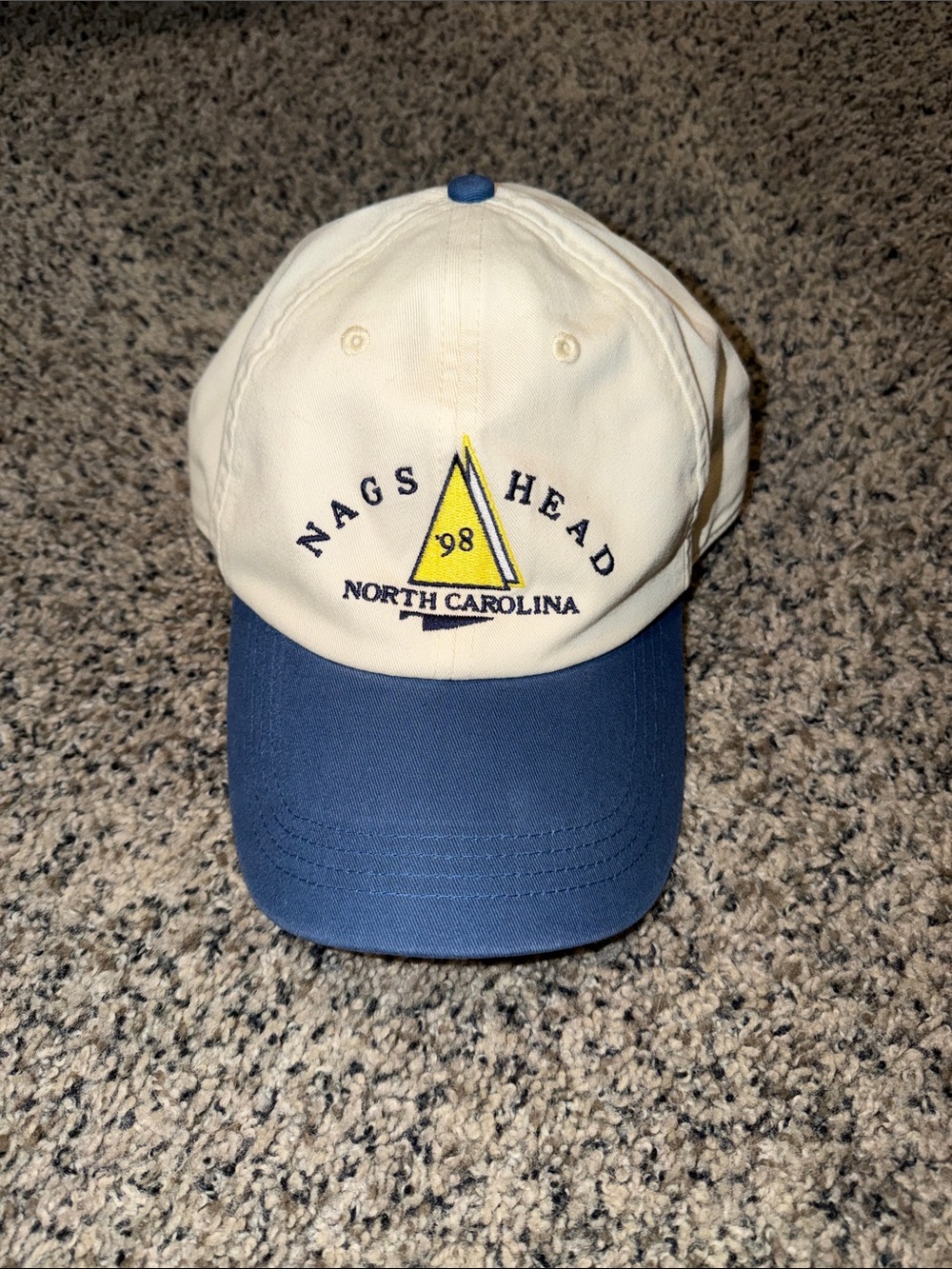 Abercrombie & Fitch Two-Tone Nags Head Baseball Cap - Cream & Blue